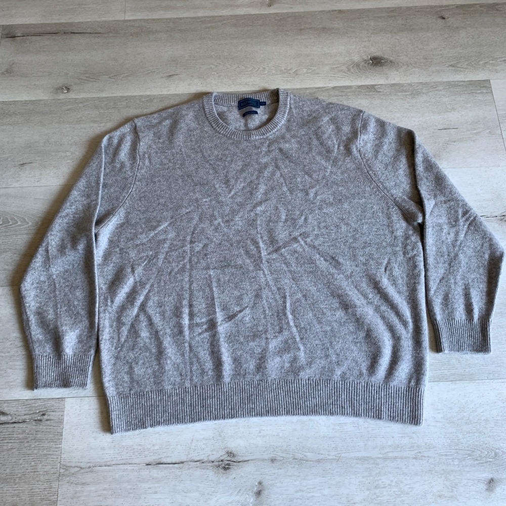 Biltmore Mens XXL Grey Crewneck Sweater Long Sleeve Ribbed Knit Pullover Heather